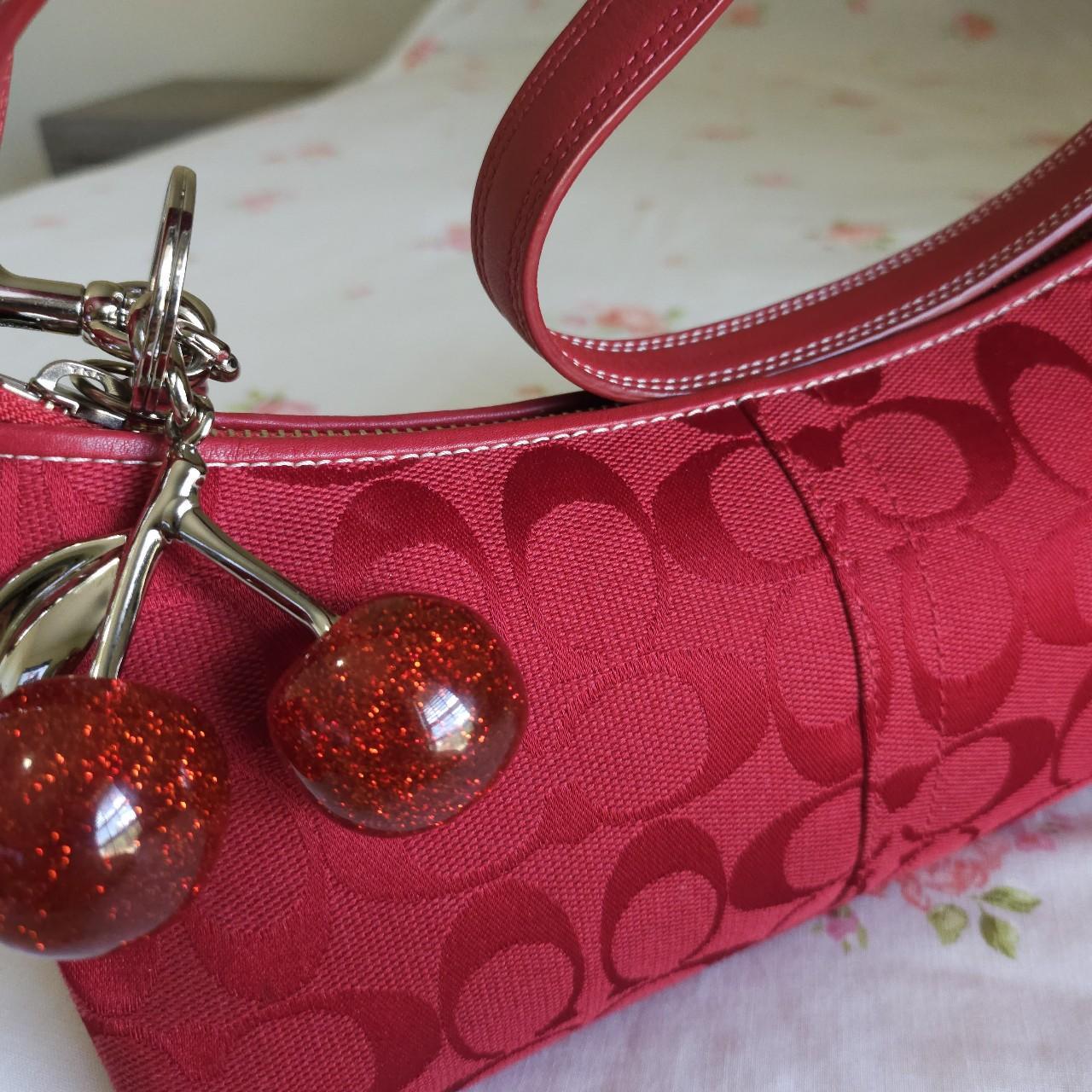 🍒 Y2K Vintage Rare Coach Red East West Baguette Shoulder Bag With Coin Purse 🍒 fM