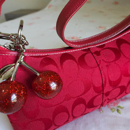 🍒 Y2K Vintage Rare Coach Red East West Baguette Shoulder Bag With Coin Purse 🍒 fM