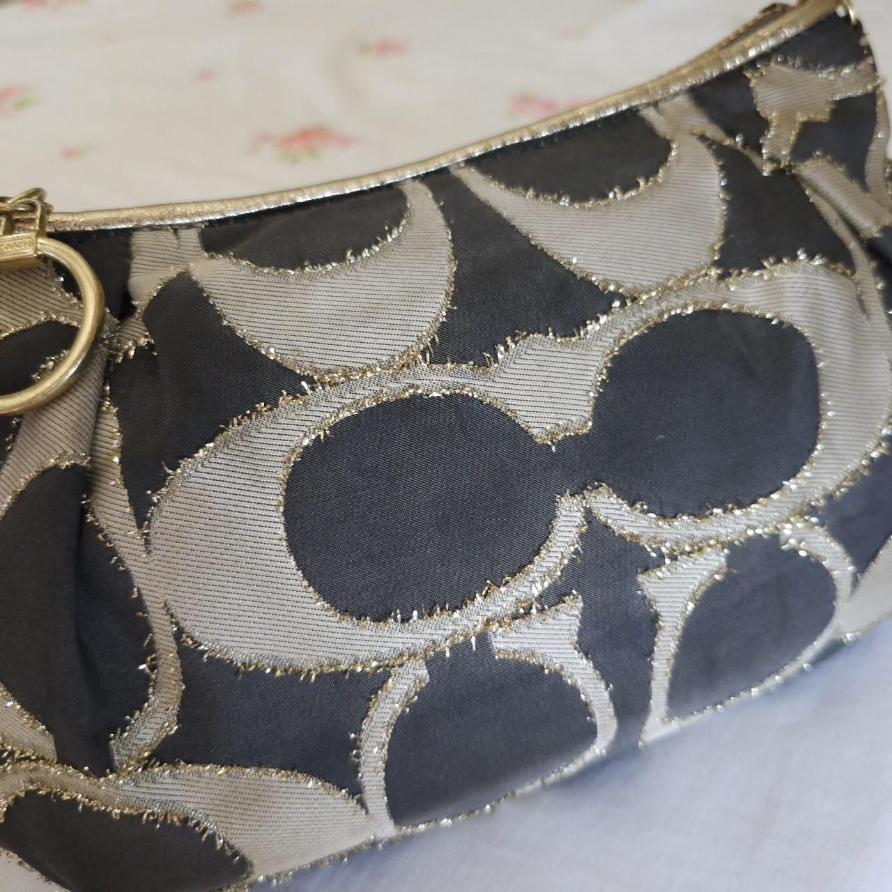 Vintage Y2K Coach Lurex Poppy Gold Hardware Small Shoulder Bag dE