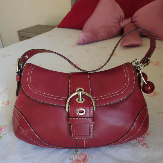 ❤️ Vintage Y2K Coach Dark Red Soho Buckle Shoulder Purse ❤️ dr