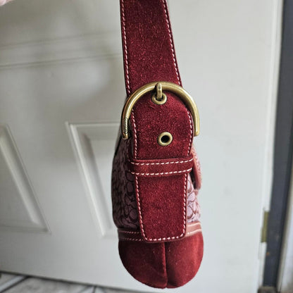❤️ Y2K Vintage Coach Mini Soho Suede Signature Shoulder Purse ❤️ OU