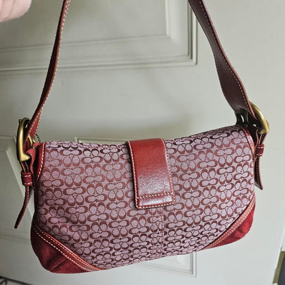 ❤️ Y2K Vintage Coach Mini Soho Suede Signature Shoulder Purse ❤️ OU