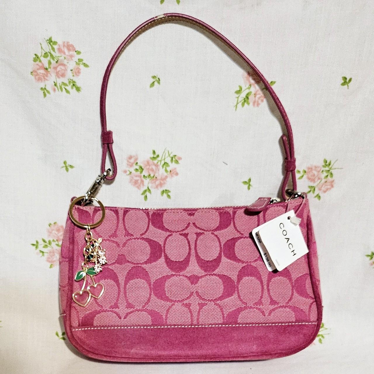 Vintage Coach Pink Suede Demi Shoulder Bag Nwt qD