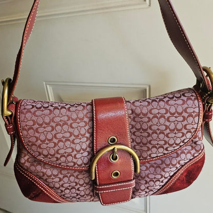 ❤️ Y2K Vintage Coach Mini Soho Suede Signature Shoulder Purse ❤️ OU