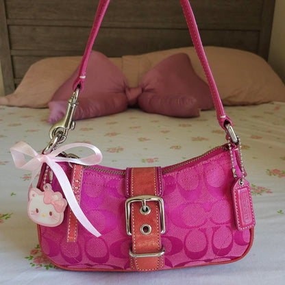 ❤️ Vintage Y2K Coach Dark Red Soho Buckle Shoulder Purse ❤️ 1 Du