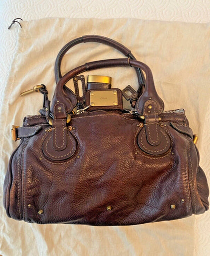 Chloe Chocolate Brown Paddington Bag With Lock Key And Dustbag ON