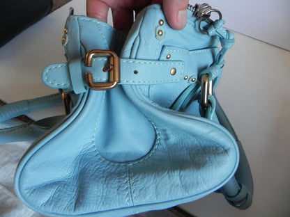 Chloe Paddington Gold Padlock Key Hand Bag Blue Leather Used VP