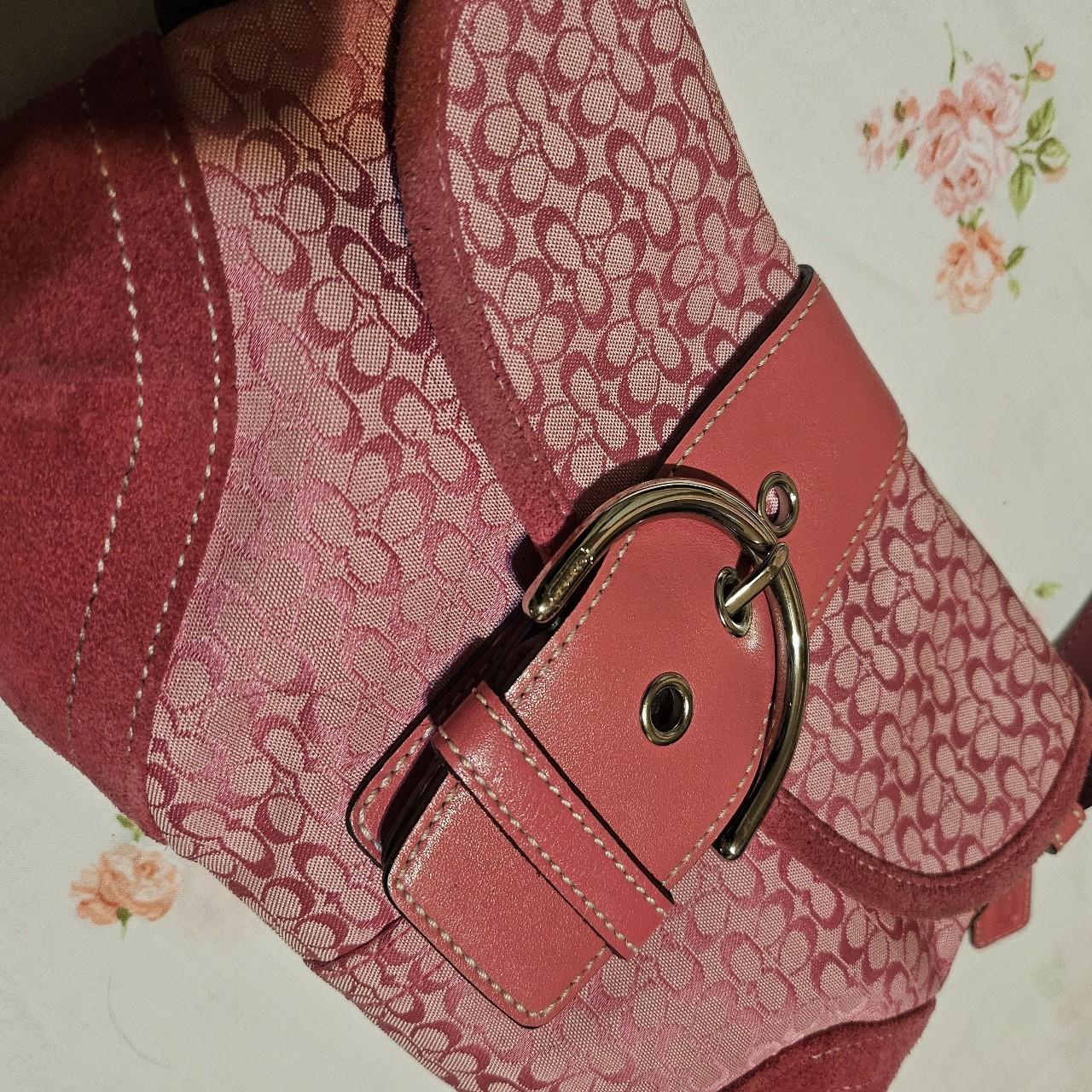 Vintage Coach Mini Soho Buckle Flap Pink Shoulder Purse aZ