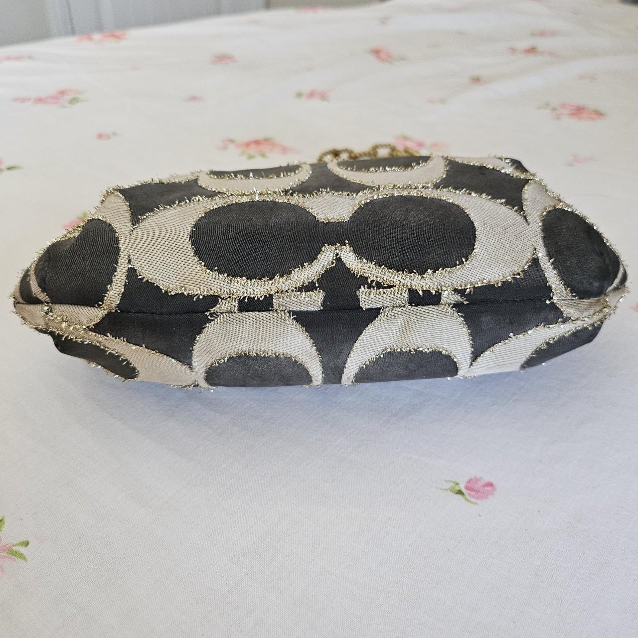 Vintage Y2K Coach Lurex Poppy Gold Hardware Small Shoulder Bag dE