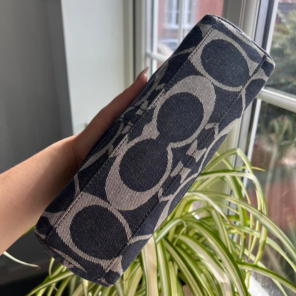 Coach Signature Denim Baguette Shoulder Bag mo