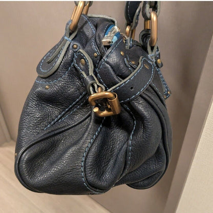 Chloe Paddington Gold Padlock Key Tote Hand Bag Leather ii