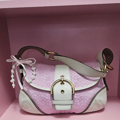 Y2K Vintage Coach Mini Soho Pink Gold Coquette Shoulder Bag KK