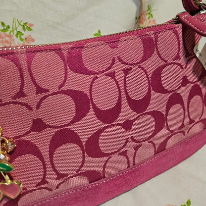Vintage Coach Pink Suede Demi Shoulder Bag Nwt qD