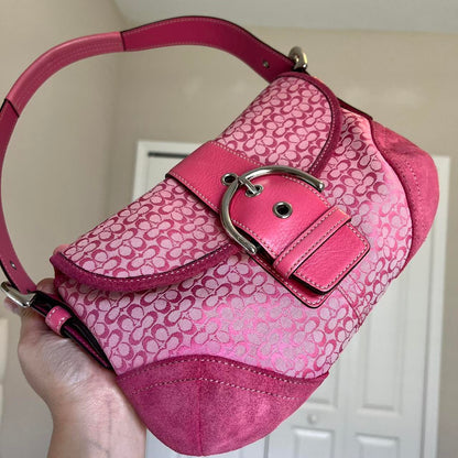 Vintage Coach Soho Jacquard Shoulder Bag pV