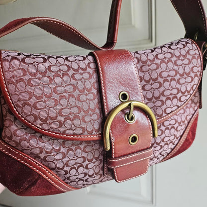 ❤️ Y2K Vintage Coach Mini Soho Suede Signature Shoulder Purse ❤️ OU