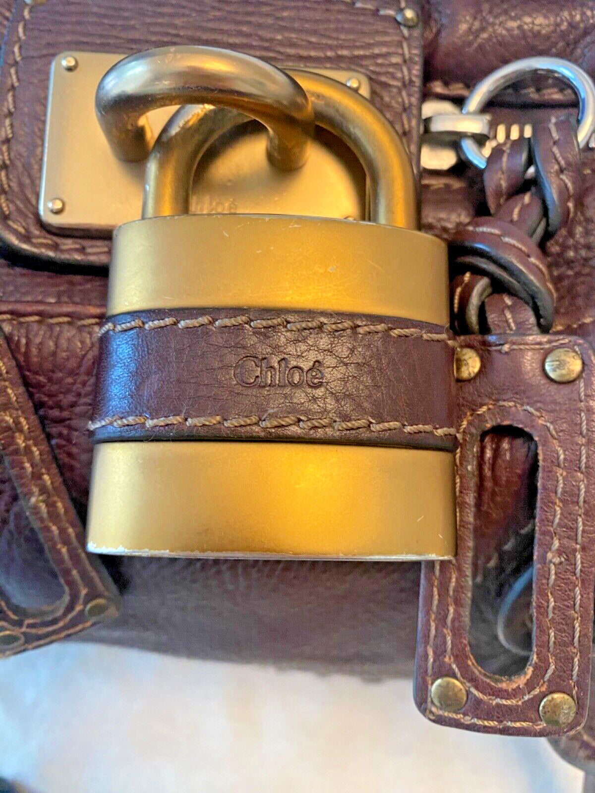 Chloe Chocolate Brown Paddington Bag With Lock Key And Dustbag ON