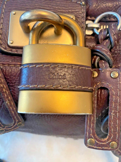 Chloe Chocolate Brown Paddington Bag With Lock Key And Dustbag ON