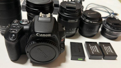 Canon EOS Rebel SL3 dSLR with Five Lenses and Accessories