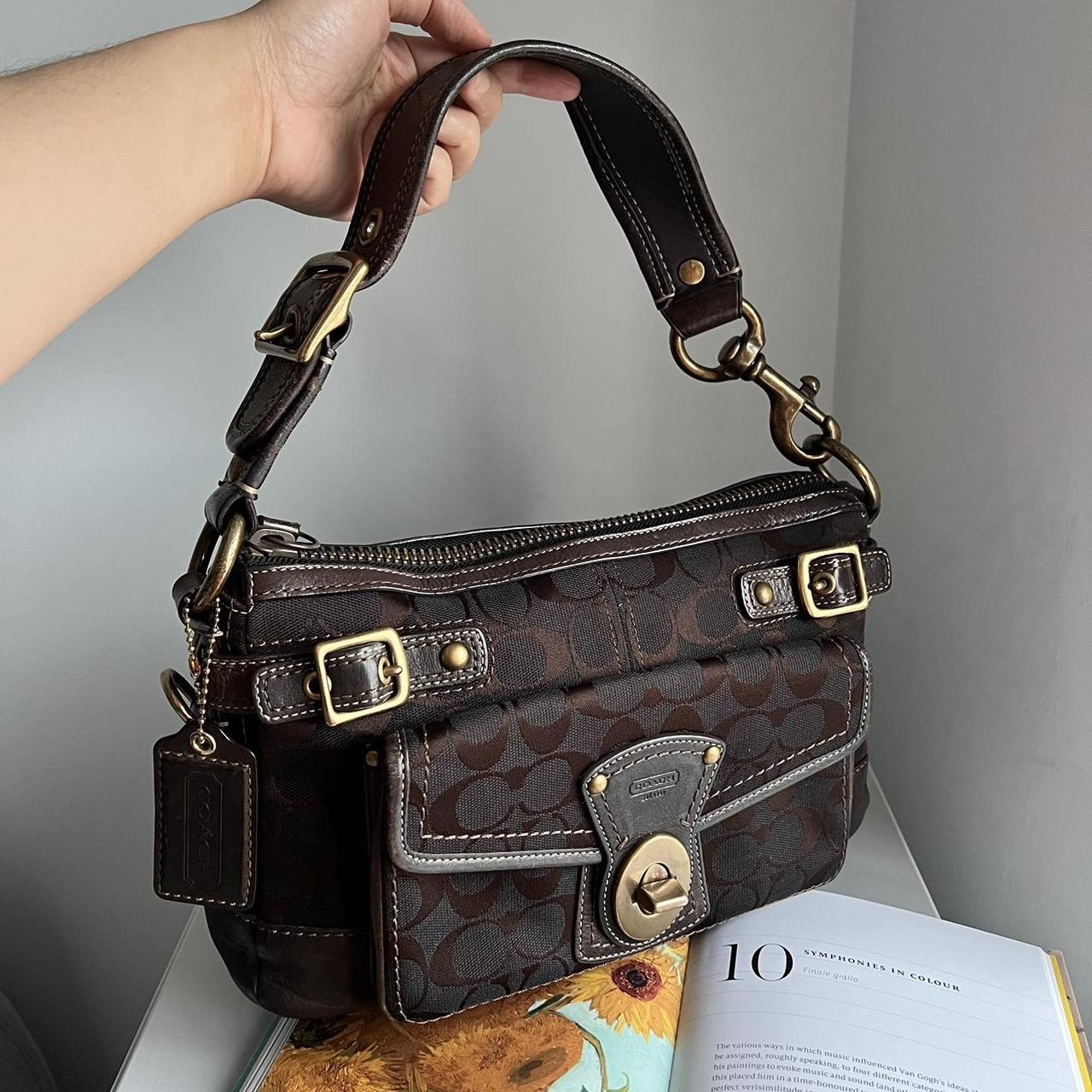 Coach Signature Legacy 65Th Anniversary Shoulder Bag Dark Brown Black Gold et