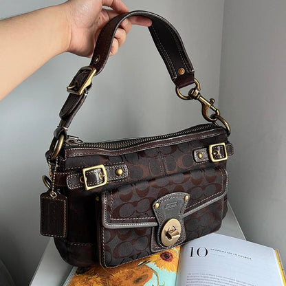 Coach Signature Legacy 65Th Anniversary Shoulder Bag Dark Brown Black Gold et