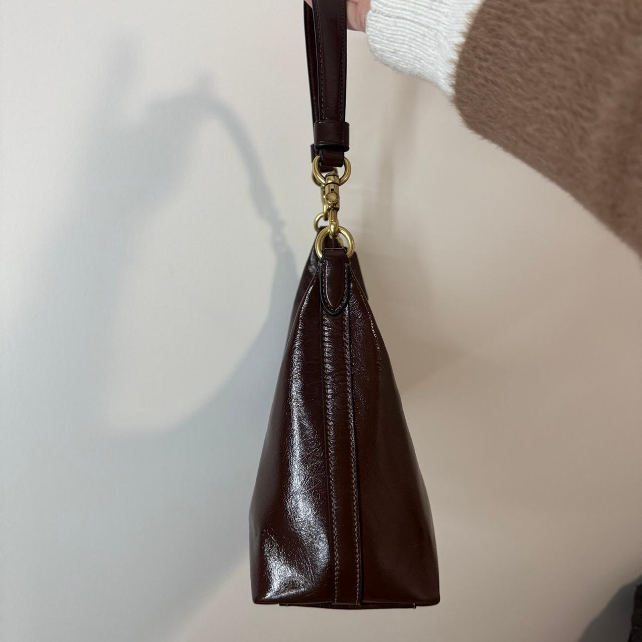 Coach Juliet Glazed Maple Leather Shoulder Bag am