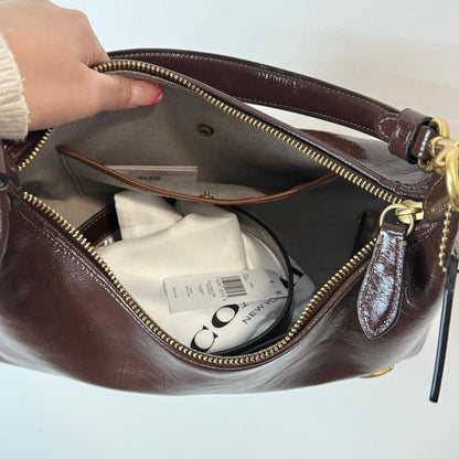 Coach Juliet Glazed Maple Leather Shoulder Bag am