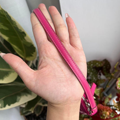 Coach Signature Vachetta Hand Shoulder Bag Pink Tan Silver RN