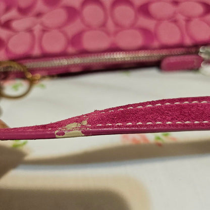 Vintage Coach Pink Suede Demi Shoulder Bag Nwt qD