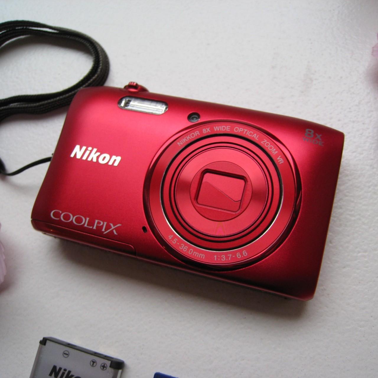 Used Red Nikon Coolpix S3600 Digital Camera