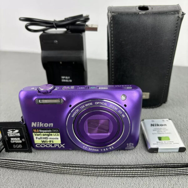 Nikon Coolpix S6600 Rare Purple Compact Digital Camera 16 0Mp 12X Zoom Set Jy
