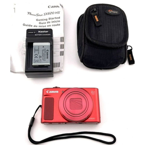 Canon Powershot Sx620 Hs 20 2Mp Digital Camera Red 25X Zoom Wifi Mf